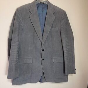 VTG McGregor Men's Corduroy Blazer Jacket Gray Suede‎ Elbow Patches 42L